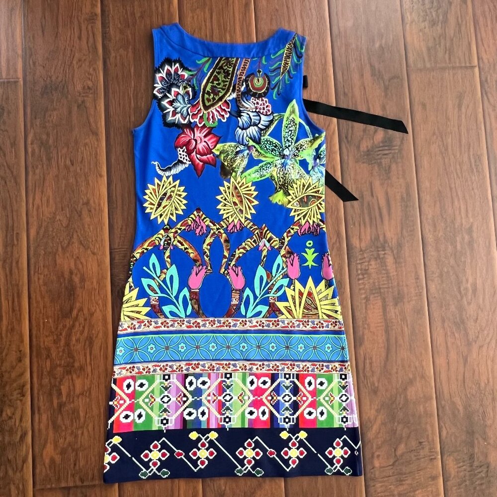 Desigual Octubre multicolor floral dress, medium above knee 60s mod shift - Picture 3 of 5